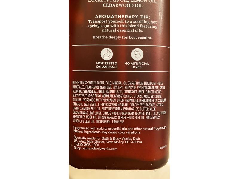 Bath and Body Works Hot Springs Spa Moisturizing Body Lotion, Eucalyptus, 6.5 fl oz/192 mL