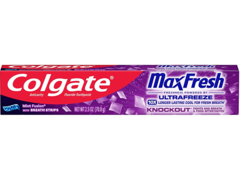 Colgate Max Fresh Ultrafreeze Fluoride Toothpaste, Mint Fusion, 2.5 oz/70.8 g
