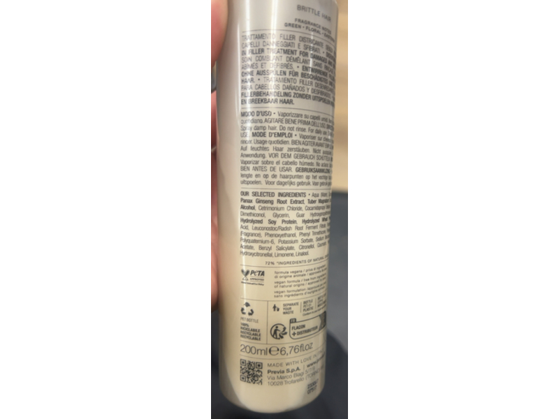 Previa Reconstruct Biphasic Leave-In Filler Conditioner, 6.76 fl oz/200 mL