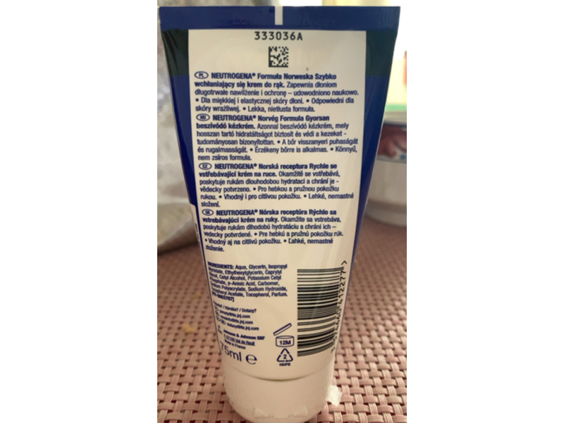 Neutrogena Fast Absorbing Hand Cream, Glycerin + Vitamin E, 75 mL