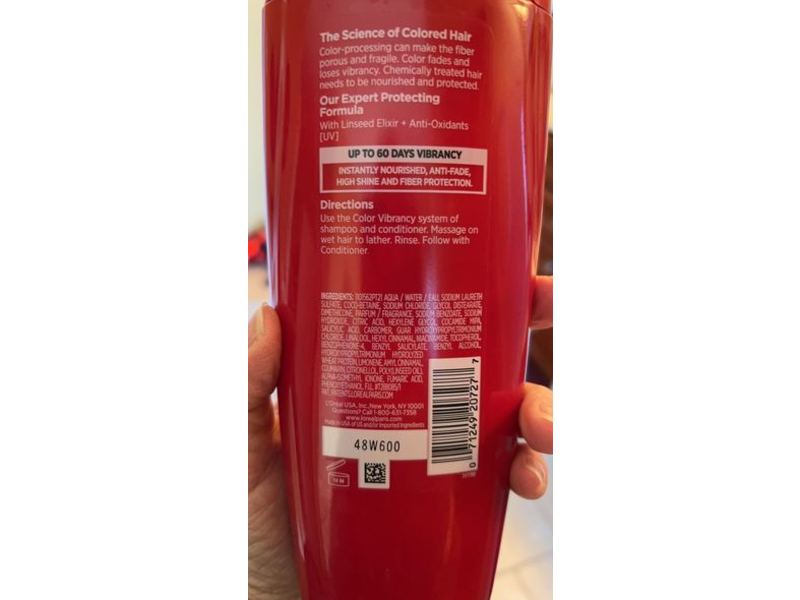 L'Oreal Paris Elvive Protecting Shampoo, Color Vibrancy, 12.6 fl oz/375 mL