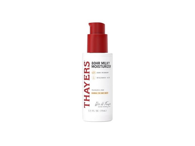 Thayers 80HR Milky Moisturizer, Snow Mushroom & Hyaluronic Acid, 2.5 fl oz/75 mL