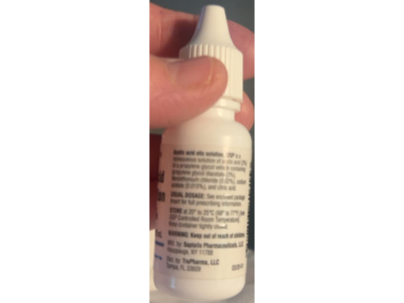 Acetic Acid Otic Solution 2 %, 15 mL, Saptalis (Rx)