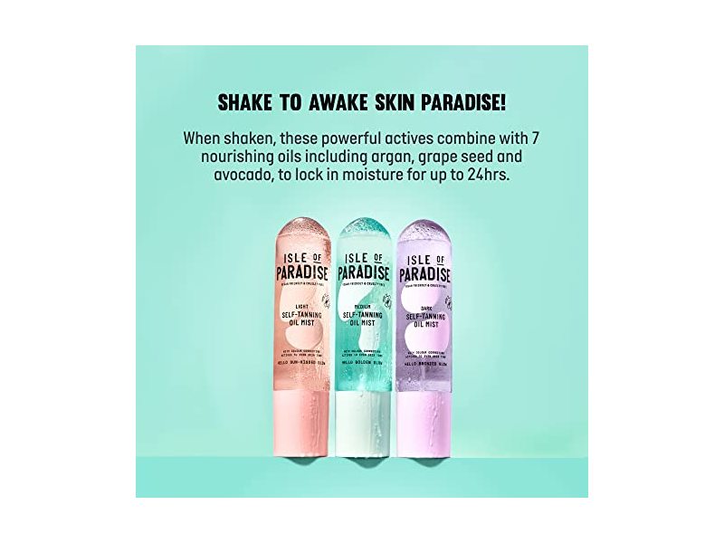 Isle of Paradise Medium Self Tanning Oil Mist, Hello Golden Glow 6.76 fl oz/200 mL
