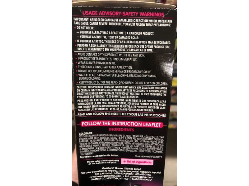 Garnier Olia Oil Powered Permanent Color, 6.0 Light Brown, Pack Of 4, One Application