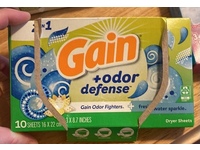 Gain 2 In 1 Odor Defense Dryer Sheets, Fresh Water Sparkle, 10 Count - thumbnail 1