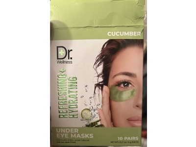 Dr. Wellness Refreshing + Hydrating Under Eye Masks, Cucumber, 0.21 fl oz/6 g, Count 10