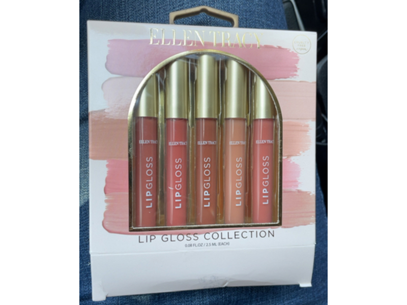 Ellen Tracy Color Lip Gloss, Sandy Nudes, 0.08 fl oz/2.5 mL, Pack Of 5