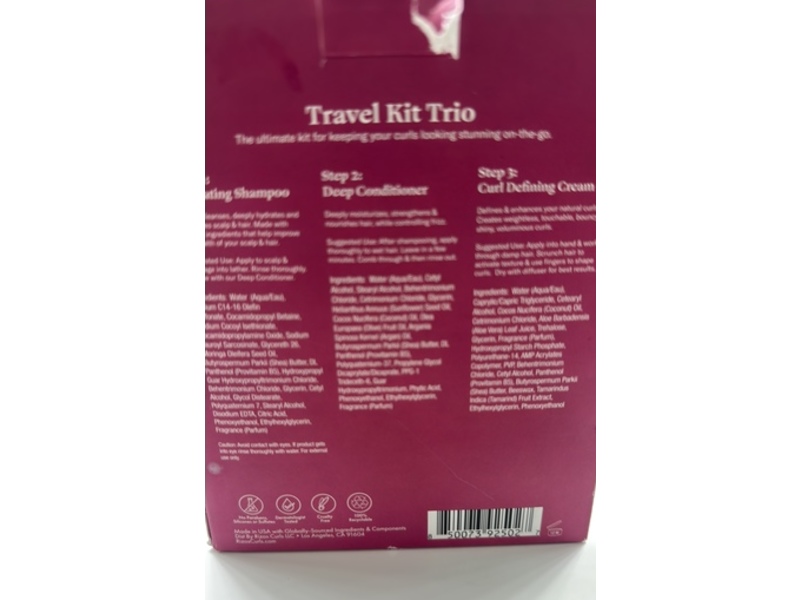 Rizos Curls Travel Kit Trio, 2.5 fl oz/75 mL, 3 Count