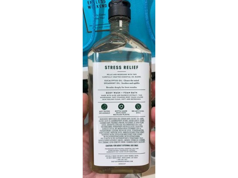 Bath & Body Works Aromatherapy Stress Relief Body Wash + Foam Bath, Eucalyptus + Spearmint, 10 fl oz/295 mL
