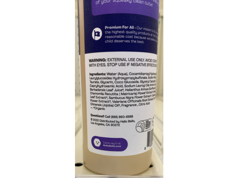 Hello Bello Wash Premium Baby Shampoo & Wash, Sleep Sweet, 10 fl oz/296 mL