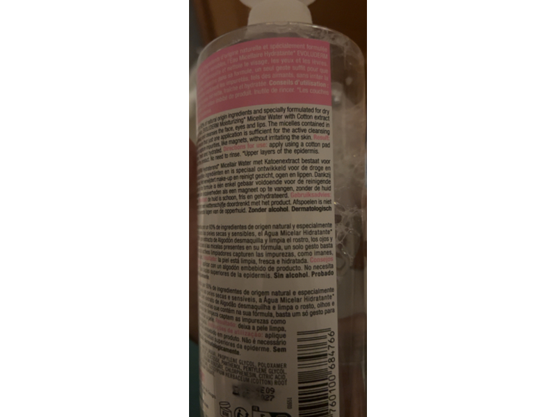 EvoLderm Cotton Micellar Water Makeup Remover 26.3 fl oz/750 mL