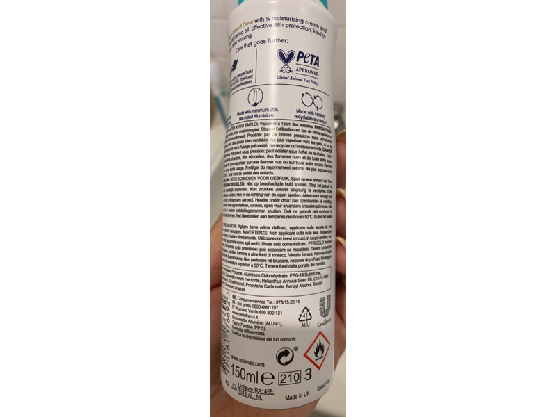 Dove Go Fresh Antiperspirant Deodorant, Pear & Aloe Vera, 150 mL