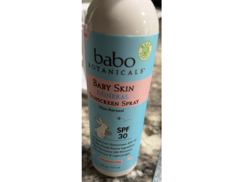 Babo Botanicals Baby Skin Non - Aerosol Mineral Sunscreen Spray, SPF 30, 6 fl oz/177 mL