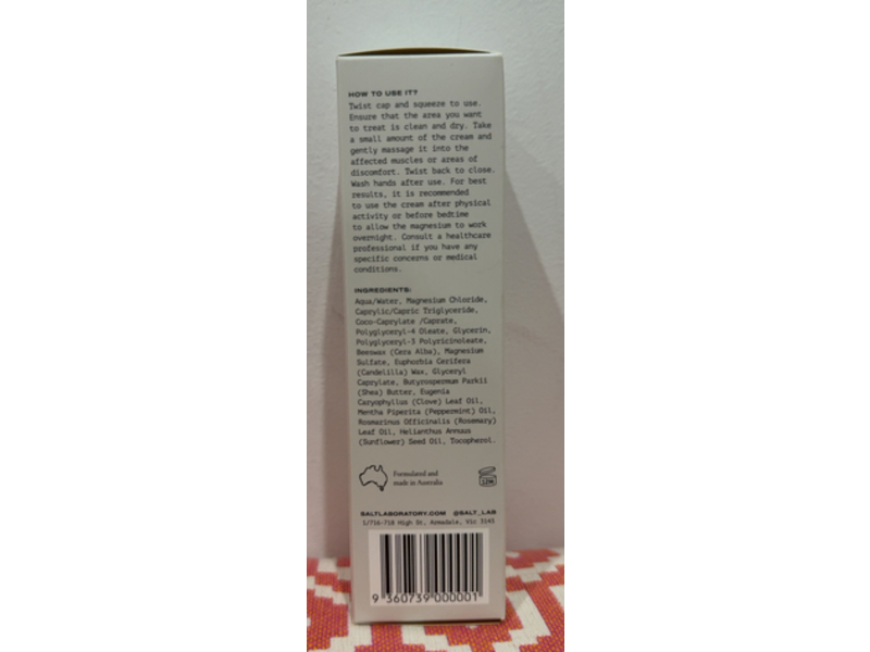 Salt Lab Magnesium Muscle Repair Cream, 100 mL