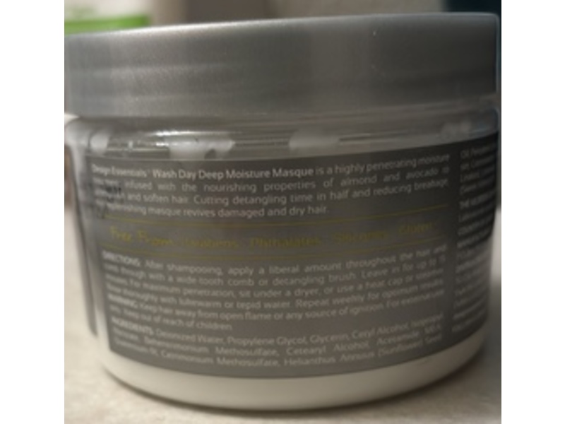 Design Essentials Natural Wash Day Deep Moisture Masque, Almond & Avocado, 12 oz/340 g