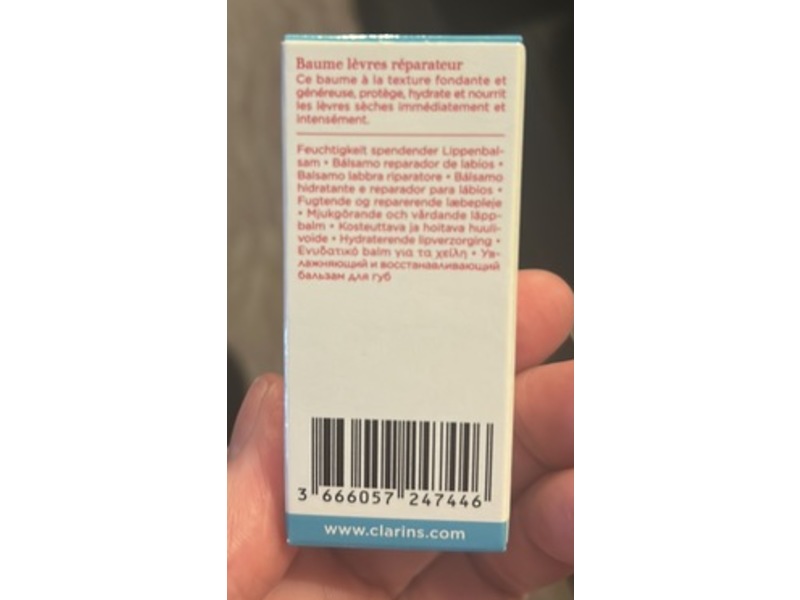 Clarins Paris Hydra-Essentiel Moisture Replenishing Lip Balm, Hyaluronic Acid Pearls, 0.1 oz/3 mL