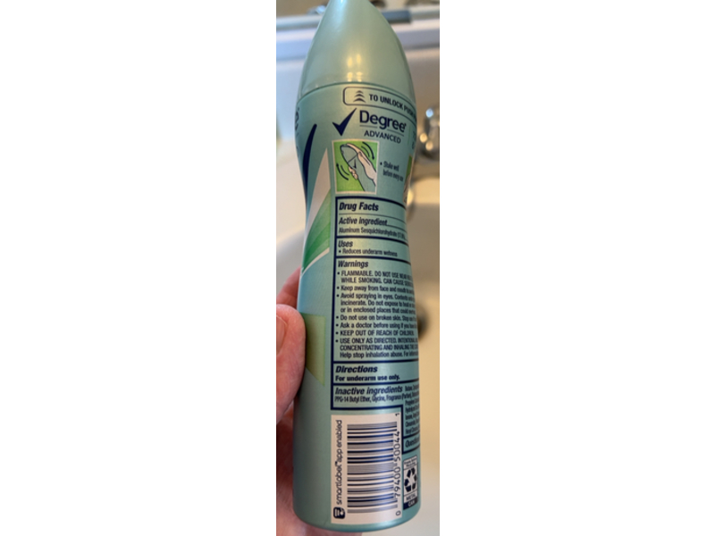 Degree Advanced Deodorants & Antiperspirants Dry Spray, Cucumber Brust, 3.8 oz/107 g, Pack Of 3