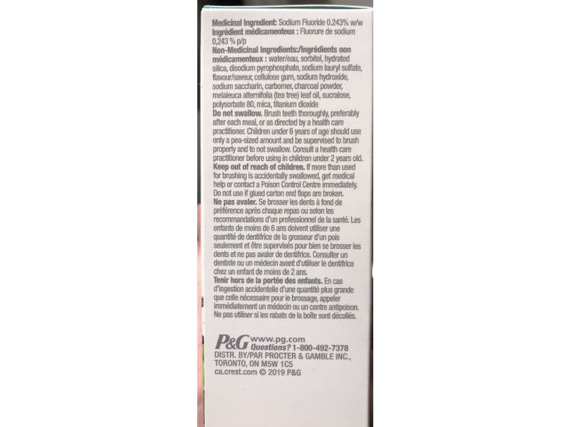 Crest 3D White Whitening Therapy Toothpaste, Charcoal With Tea Tree Oil, Refreshing Mint, 90 mL