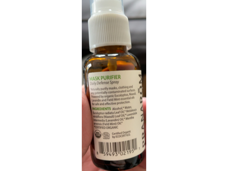 Pranarom Mask Purifier Daily Defence Spray, 1 fl oz/30 mL