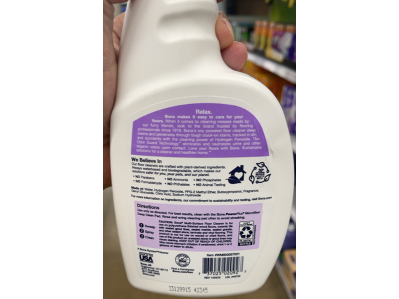 Bona Pet Oxygenated Multi-Surface Floor Cleaner, 22 fl oz/650 mL