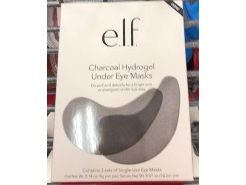 e.l.f. Cosmetics Charcoal Hydrogel Under Eye Masks, 0.14 oz/4 g, 3 pairs