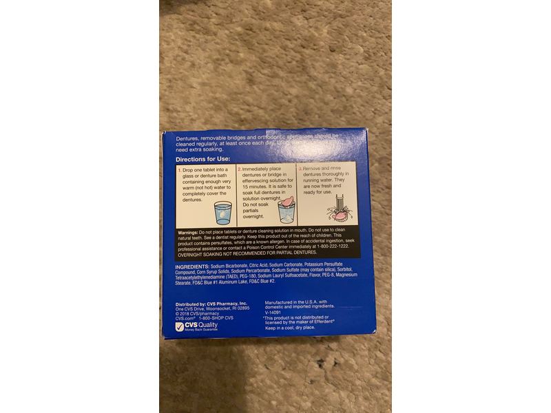 CVS Health Anti-Bacterial Denture Cleaner, 40 Effervesent Tablets