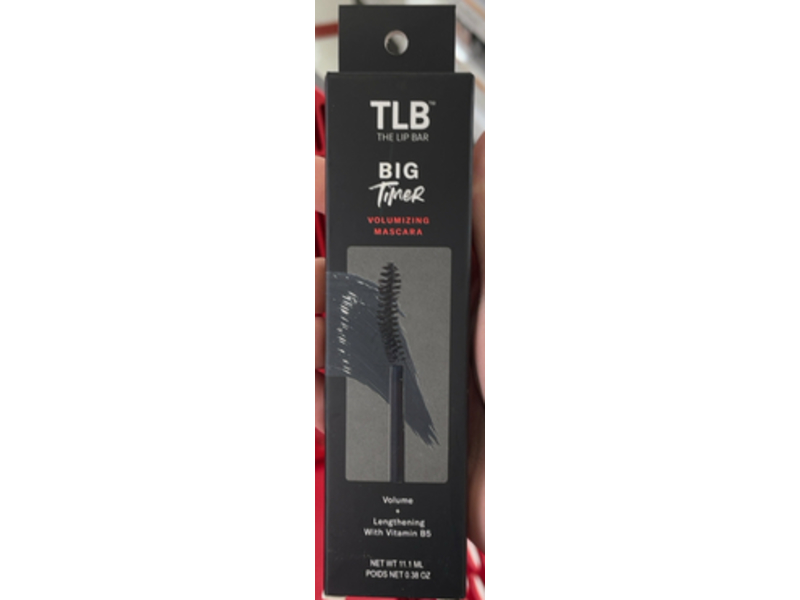 The Lip Bar Big Timer Volumizing Mascara, Black Shade,0.38 oz/11.1 mL