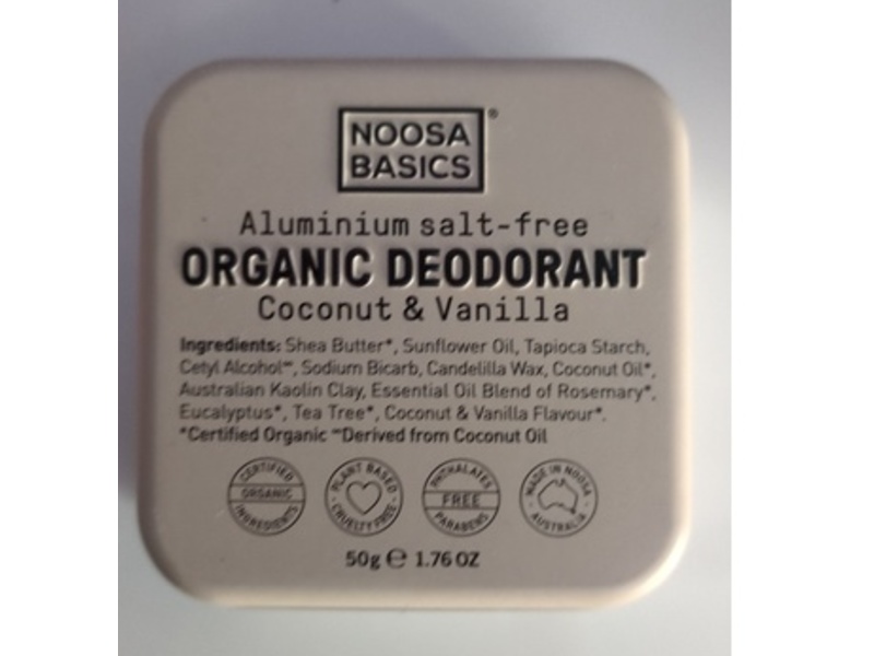 Noosa Basics Organic Deodorant, Coconut & Vanilla, 1.76 oz/50 g