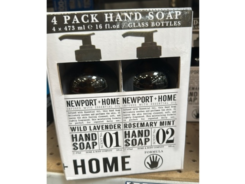 Newport + Home Hand Soap, Wild Lavender + Rosemary Mint, 16 fl oz/475 mL, 4 Pack