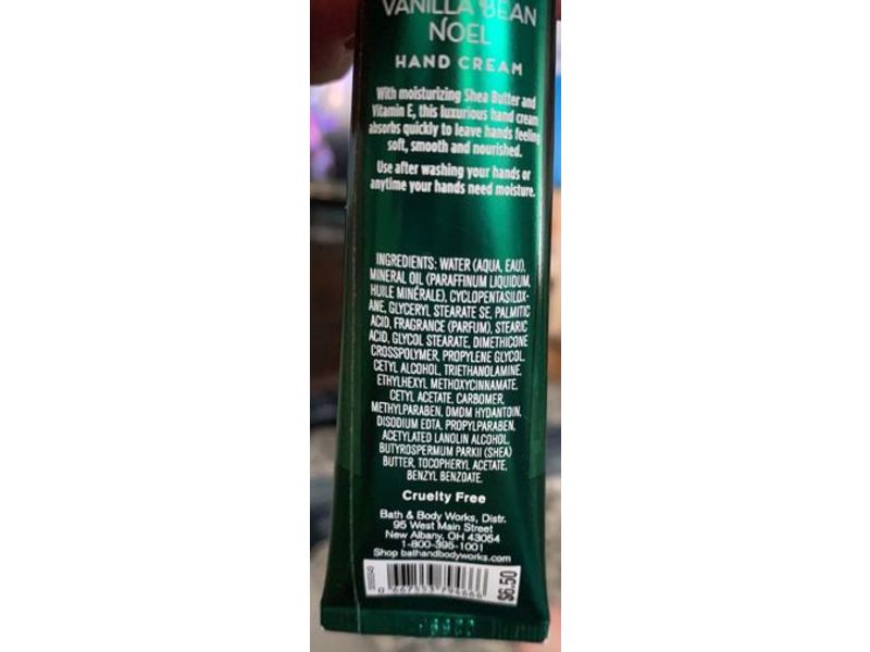 Bath & Body Works Vanilla Bean Noel Hand Cream, Shea Butter, 1 fl oz/29 mL