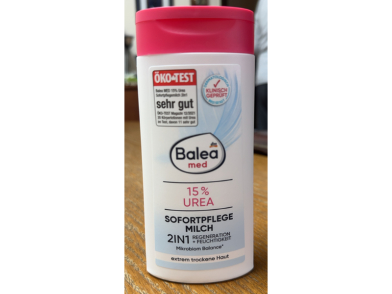 Balea Med 2 In 1 Immediate Care Milk, 15% urea, 250 ml