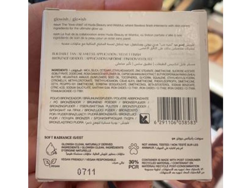 Huda Beauty Glowish Soft Radiance Bronzing Powder, Medium, 0.28 oz/8 g