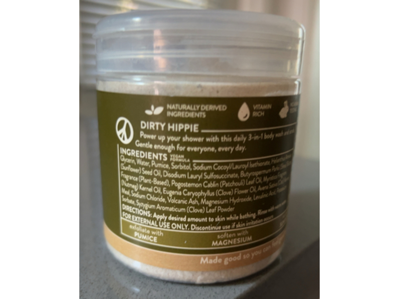 Pacha Soap Dirty Hippie Whipped Soap + Scrub, Grounding Patchouli & Clove, 8 oz/227 g