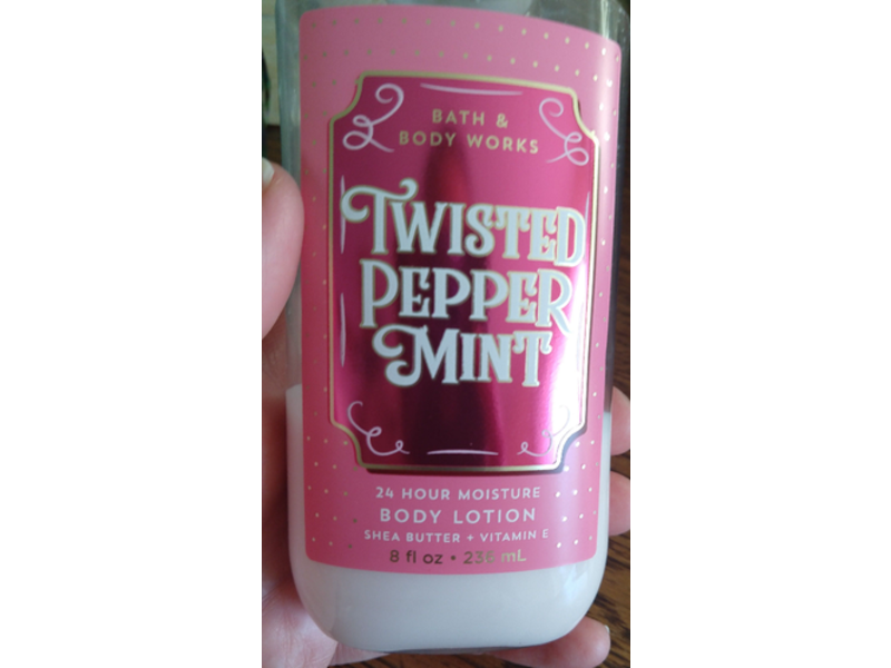 Bath & Body Works Twisted Pepper Mint Body Lotion, Shea Butter + Vitamin E, 8 fl oz/236 mL