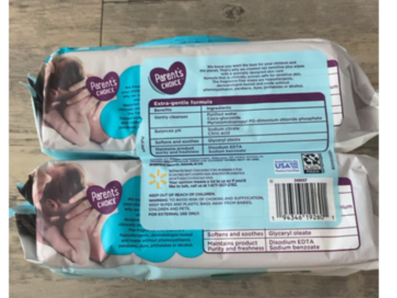 Parent Choice Sensitive Plus Moisturizes & Soothes Wipes, 100 Count, Pack Of 2