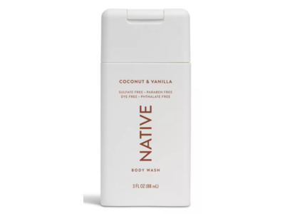 Native Body Wash, Coconut & Vanilla, 3 fl oz/88 mL