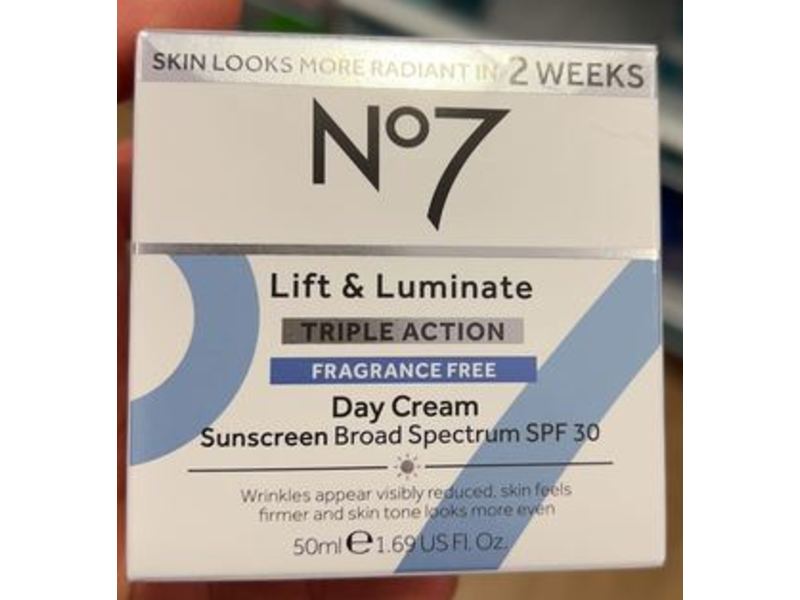No7 Lift & Luminate Triple Action Day Cream, SPF 30, 1.69 fl oz