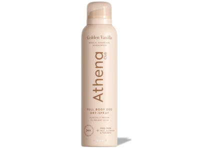 Athena Club Full Body Deo Dry Spray, Golden Vanilla, 4 oz/115 g