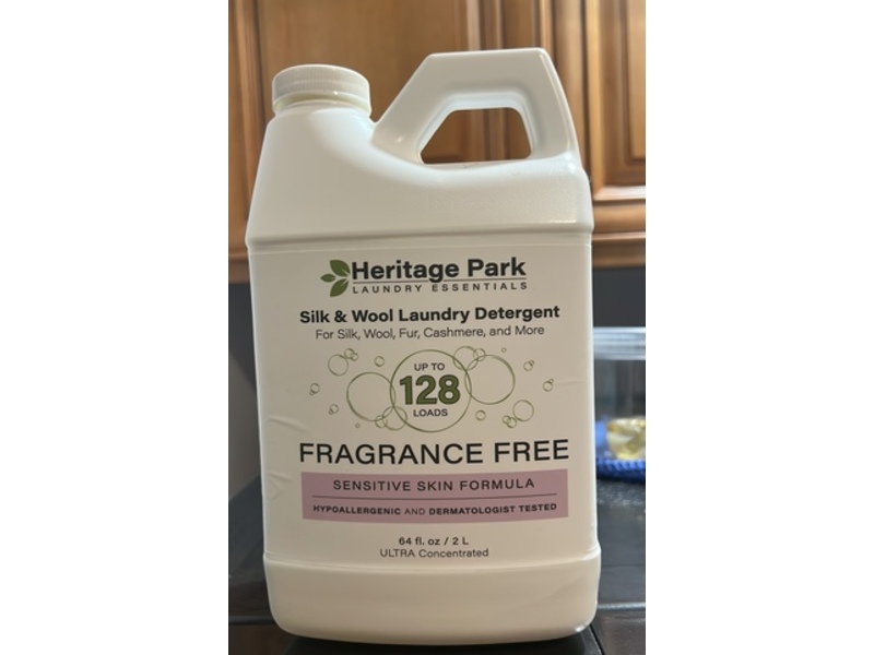 Heritage Park Silk & Wool Laundry Detergent, Fragrance Free, 128 Loads, 64 fl oz/2 L
