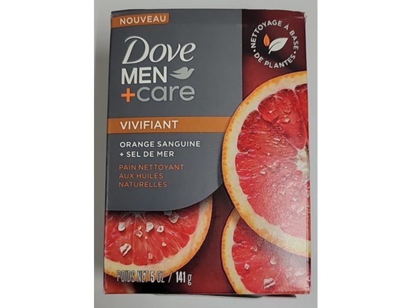 Dove Men + Care Uplift Cleansing Bar Soap, Blood Orange & Sea Salt, 5 oz/141g