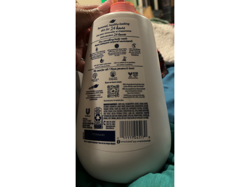 Dove Summer Care Body Wash, Grapefruit & Lemon Balm, 30.6 fl oz/905 mL