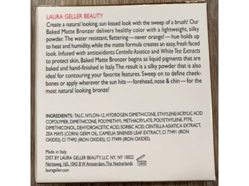 Laura Geller Baked Matte Bronzer, Light, 0.31 oz/8.9 g
