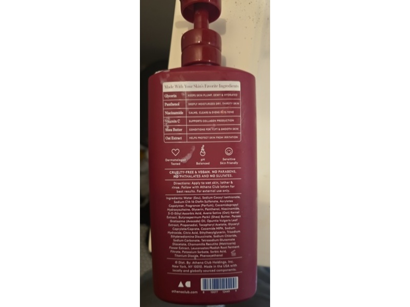 Athena Club Skin Replenishing Body Wash, Love Letter, 18 fl oz/532 mL