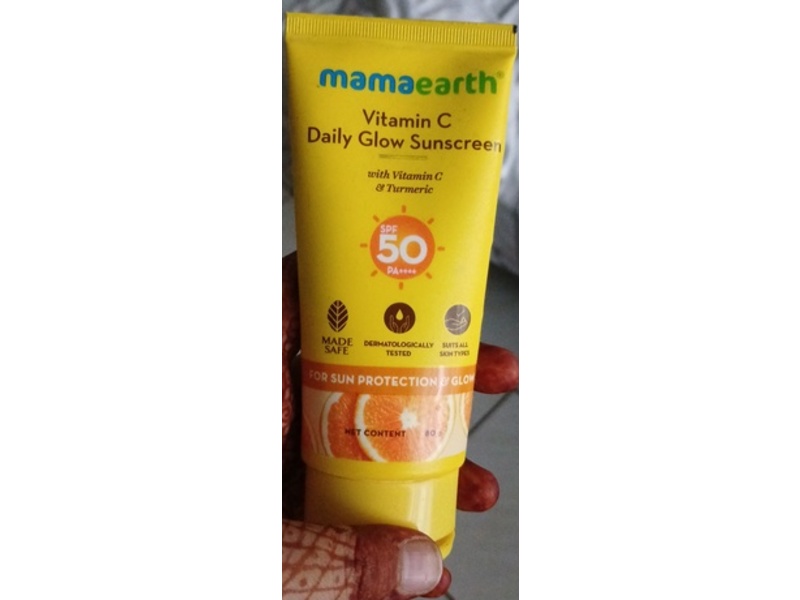 Mamaearth Vitamin C Daily Glow Sunscreen, SPF 50 PA ++++, 80 g