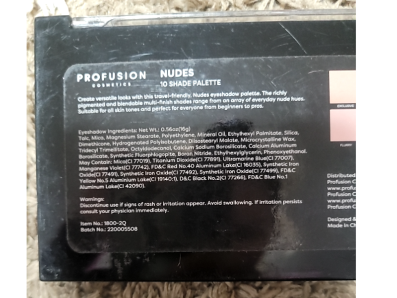 Profusion Cosmetics 10 Shade Eyeshadow Palette, Nudes, 0.53 oz/16 g