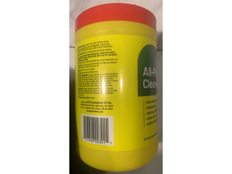 RTS Home Accents All-Purpose Cleaning Wipes, Citrus Scent, 160 Count