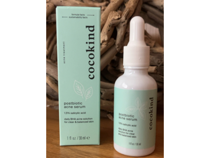 Cocokind Postbiotic Acne Serum, 1.5 % Salicylic Acid, 1 fl oz/30 mL