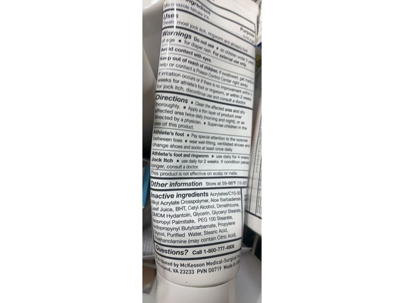 McKesson Antifungal Cream, Miconazole Nitrate 2%, 4 fl oz/118.3 mL