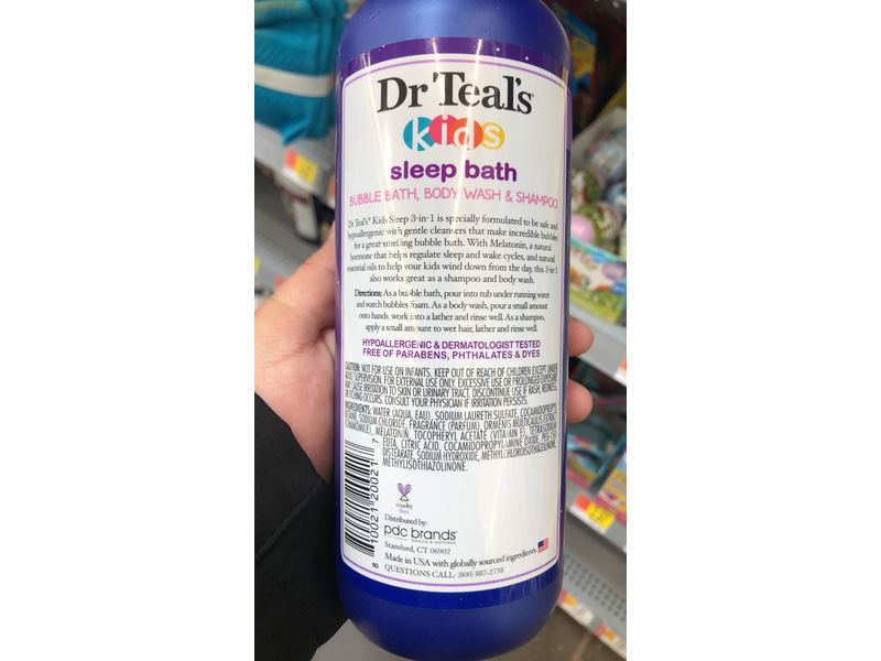 Dr Teal's Kids 3 In 1 Bubble Bath, Body Wash And Shampoo, Sleep Bath, 20 fl oz / 591 mL